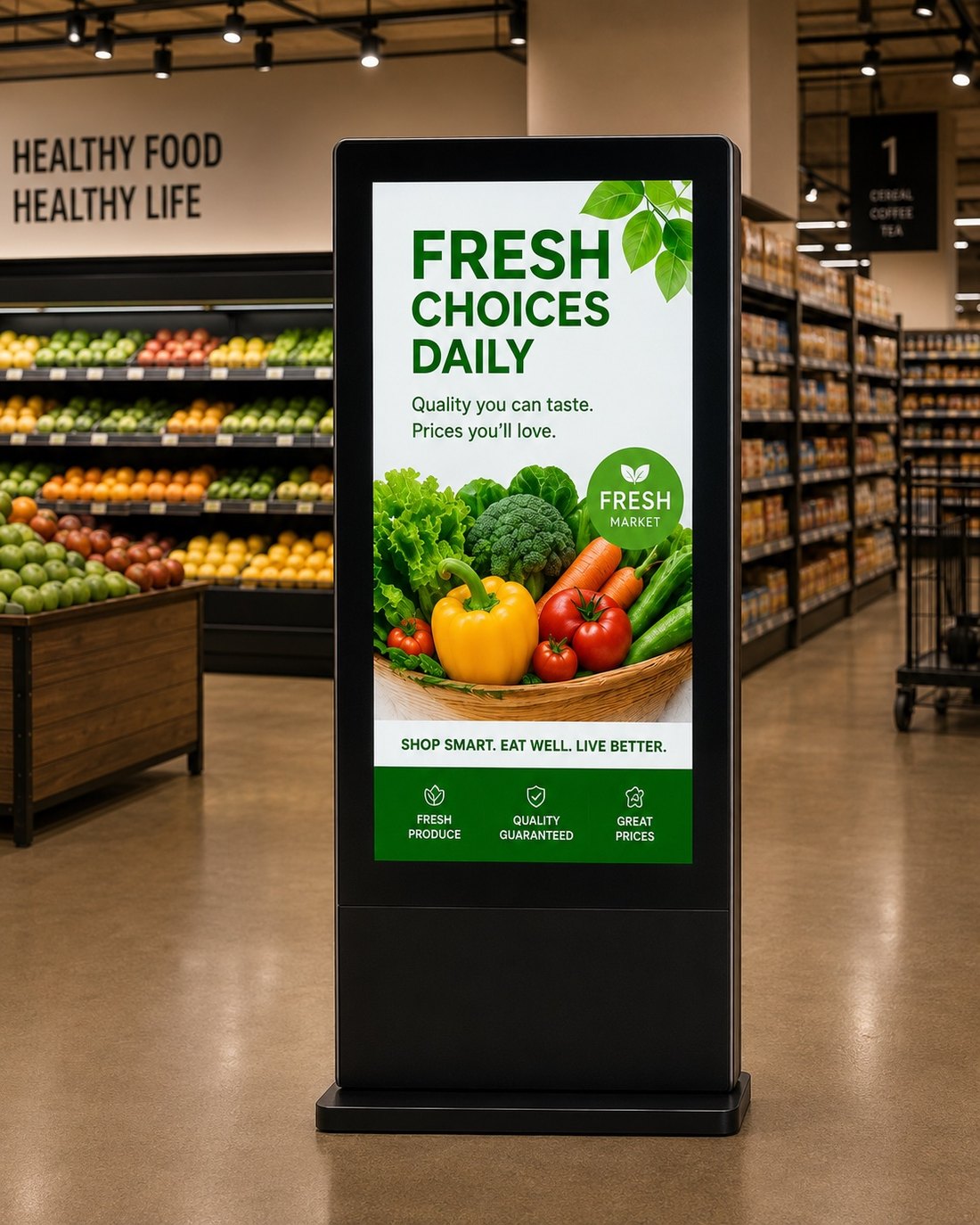 Freestanding Fluxaa display in a store